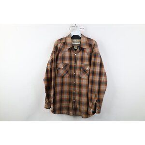 Vtg Jesse James West Coast Choppers Mens Large Western Flannel Snap Button Shirt